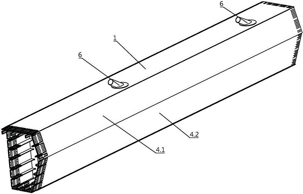 Railroad bridge separating type double-box steel main girder structure without independent tuyere