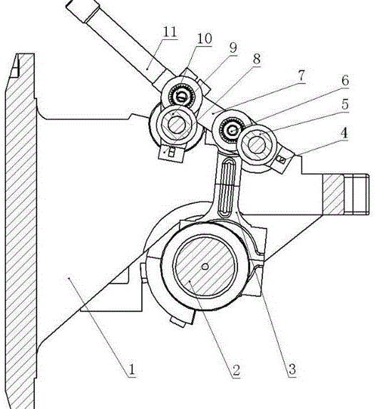 Settling crankshaft connecting rod mechanism for single needle bed warp knitting machine