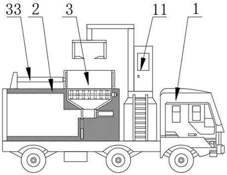 Collecting vehicle capable of crushing, grinding and compressing large furniture garbage