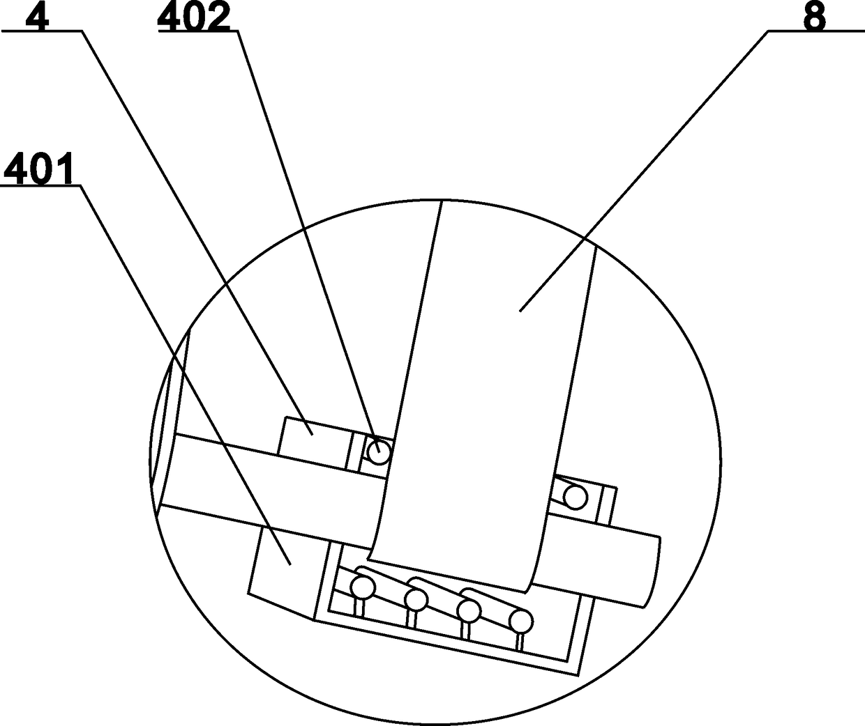 Winding and coating device for anti-corrosion composite belt of elbow pipe winding machine