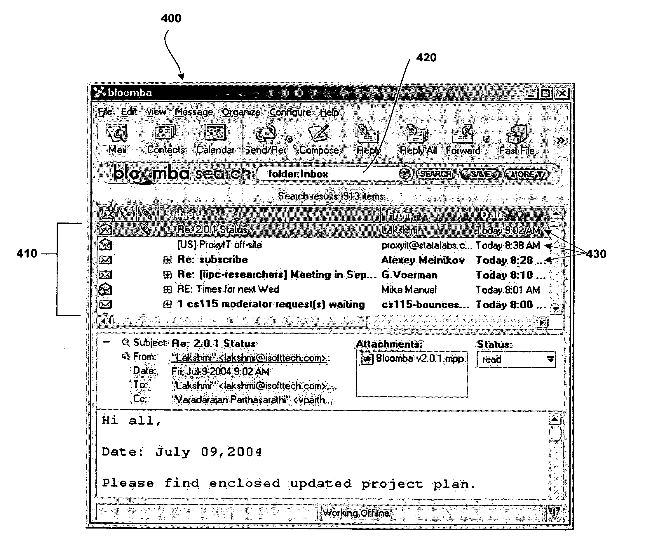 Systems and methods for a search-based email client