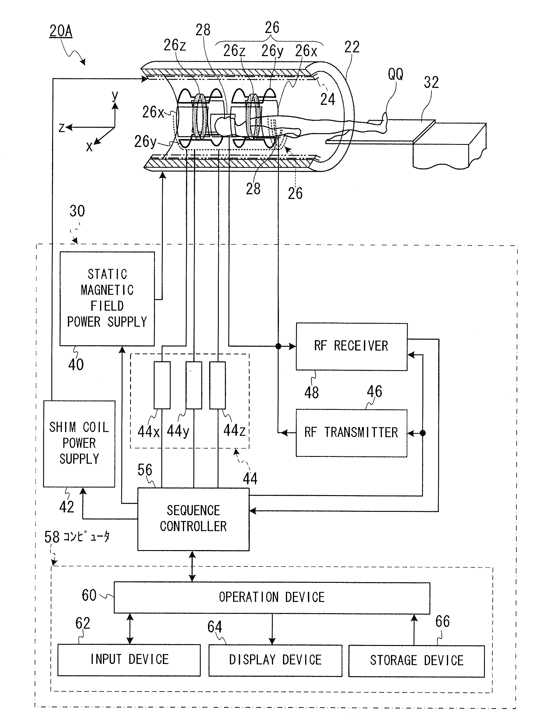 Magnetic resonance imaging apparatus and control device of a magnetic resonance imaging apparatus