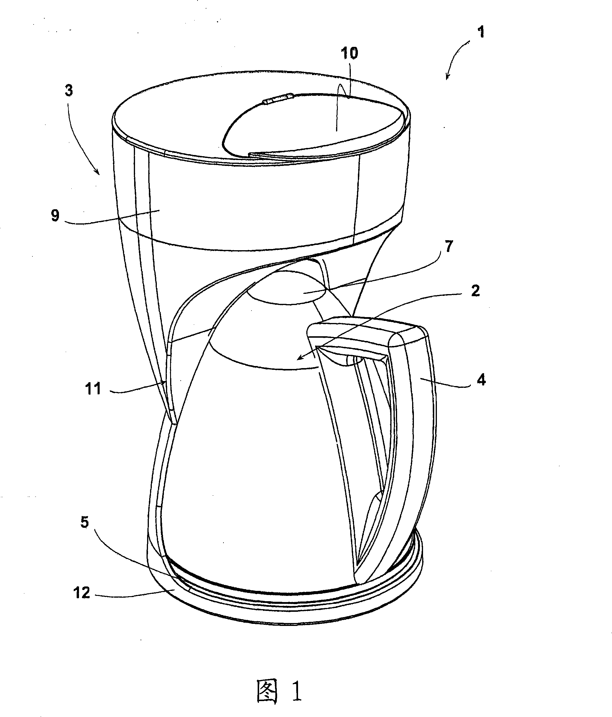 Water boiling device and filter device therefor