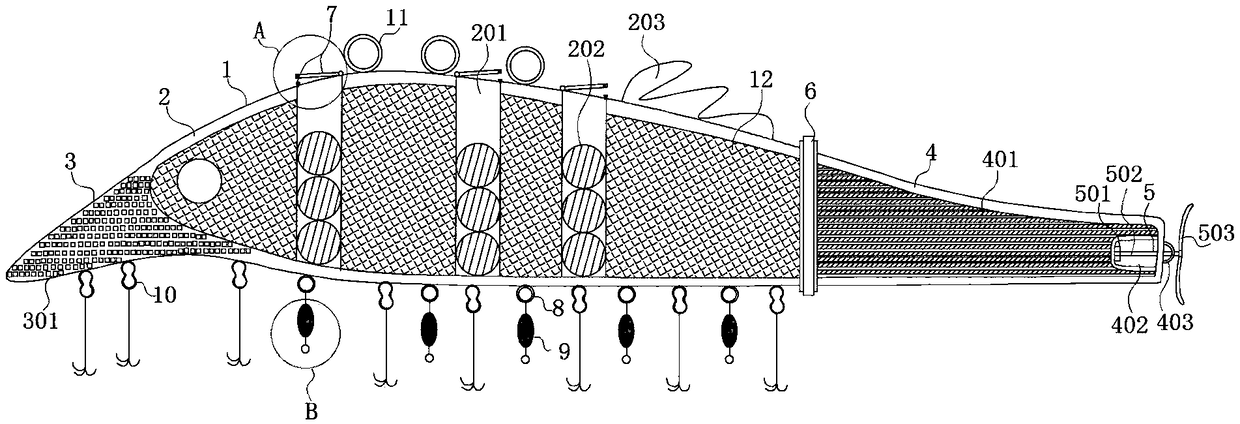 Simulated fishing bait controllable in floating water level