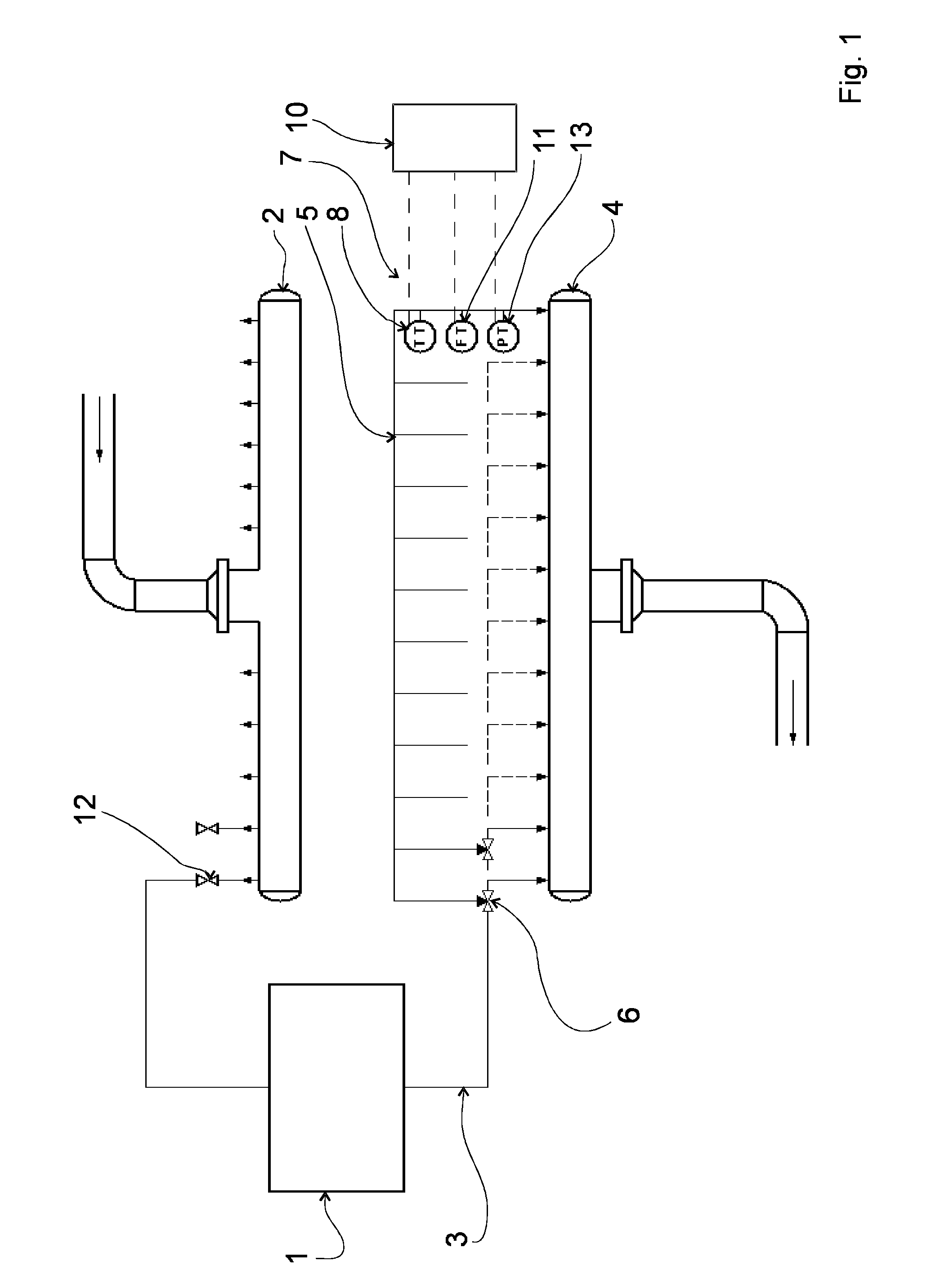 Method and arrangement for measuring at least one physical magnitude, such as temperature, flow or pressure of the cooling fluid flowing in an individual cooling element cycle of a cooling element in a metallurgical furnace