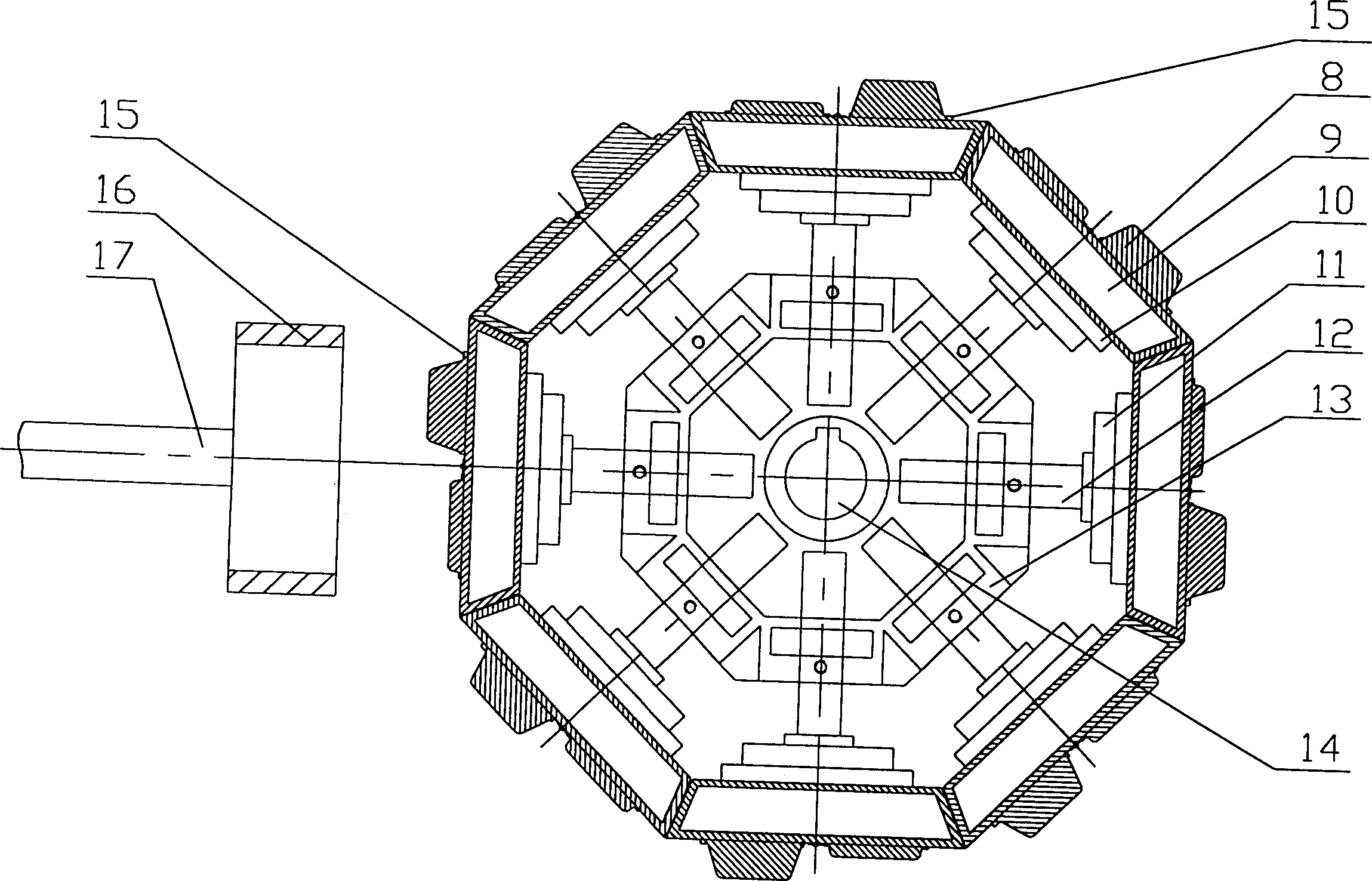 Multilateral rotary regulating and shearing mechanism