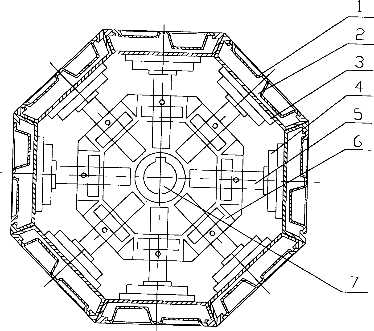 Multilateral rotary regulating and shearing mechanism