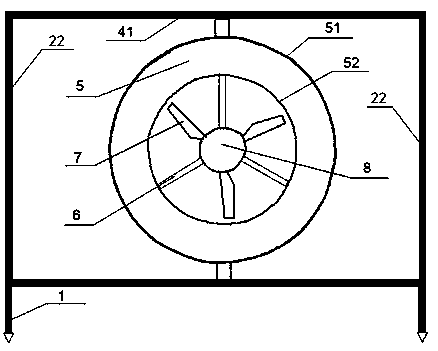 A bottom-mounted horizontal axis tidal current energy generation principle and device that can automatically sense the flow direction