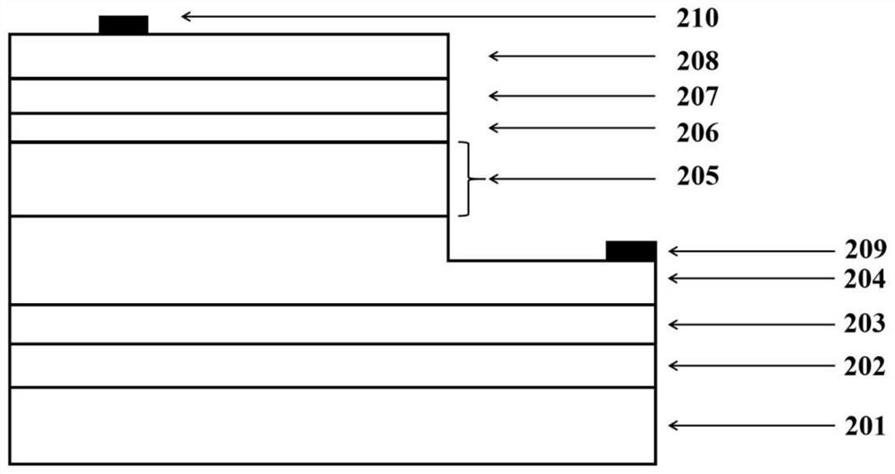 Light emitting diode with nitrogen polar surface n-type electron blocking layer