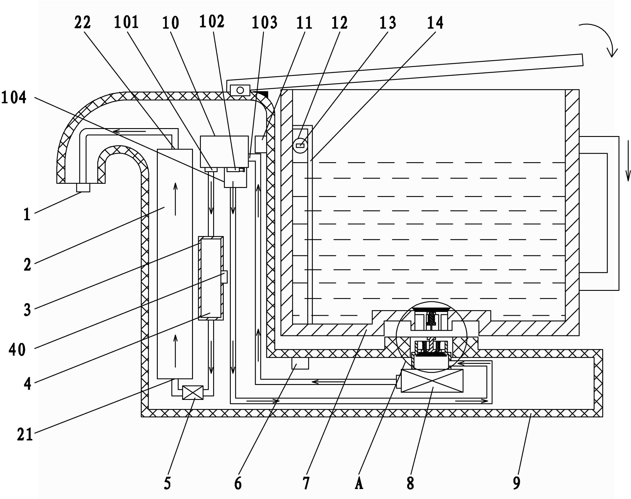 Drinking water heating device with pre-heating function