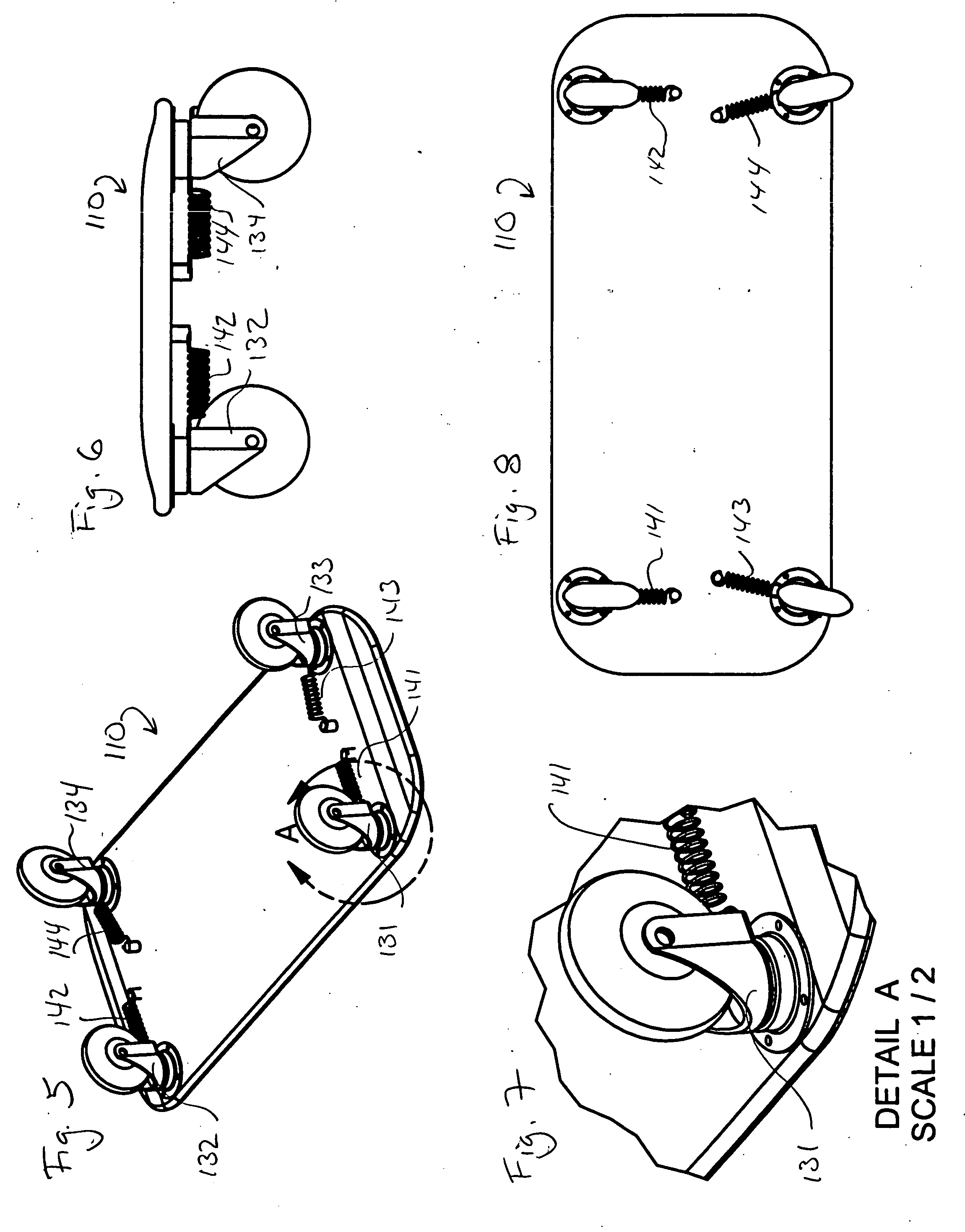 Side movement propelled wheeled recreational device