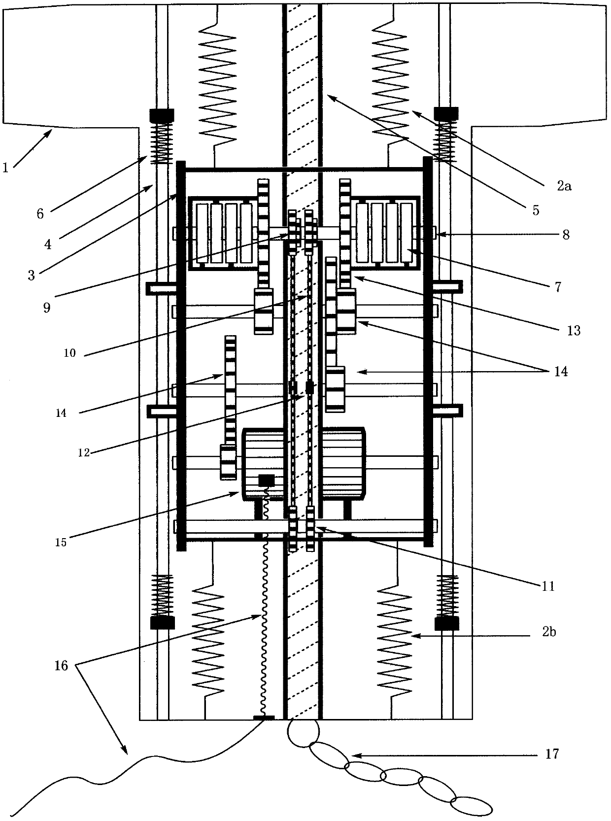 Novel totally-closed wave energy power generation device