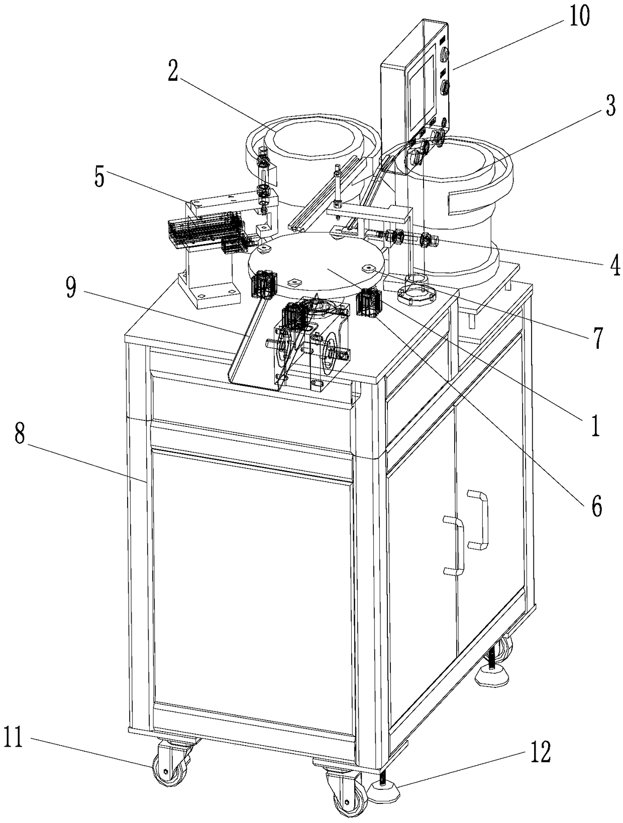 Screw and washer assembling device