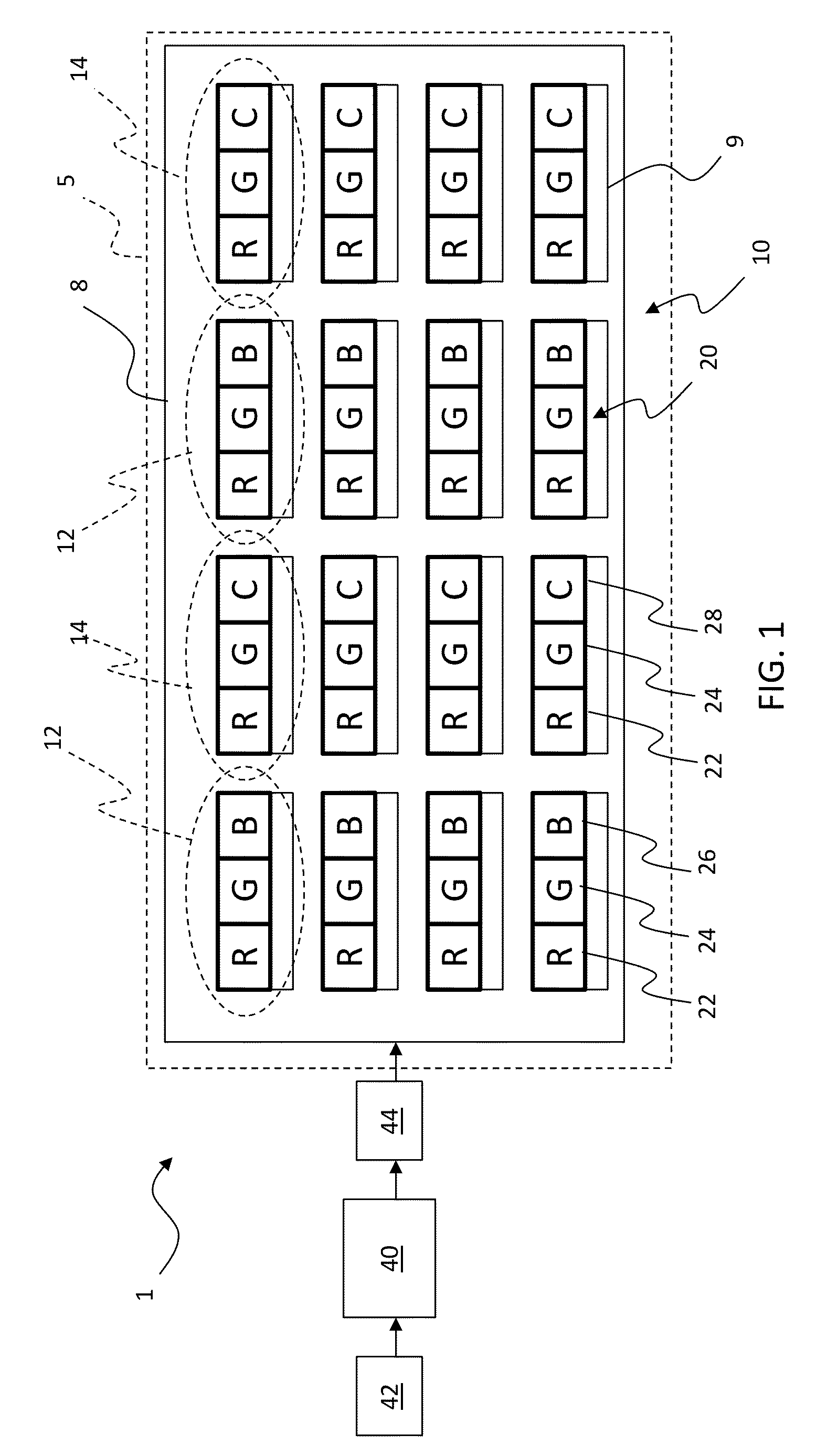 Display pixels with alternating colors