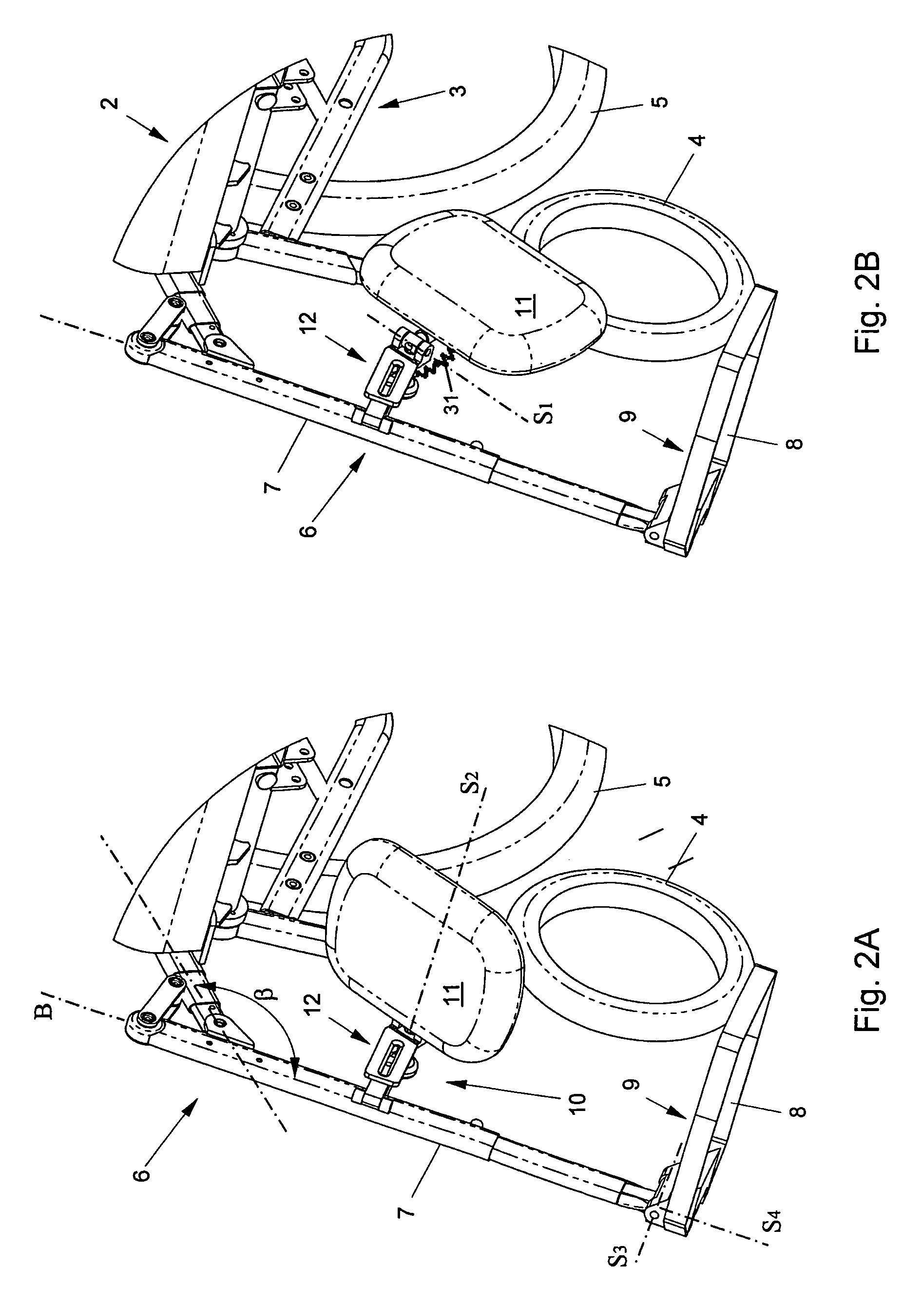 Wheelchair provided with legrest and calfrest