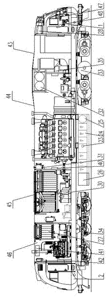 Diesel locomotive for direct power supply passenger transport of train