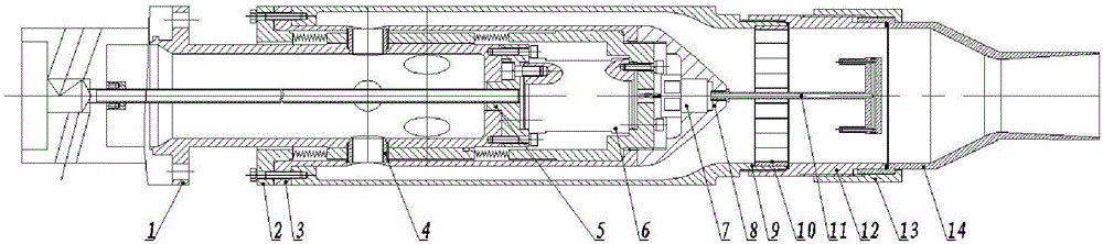 Testing device for directly measuring jet-flow thrust