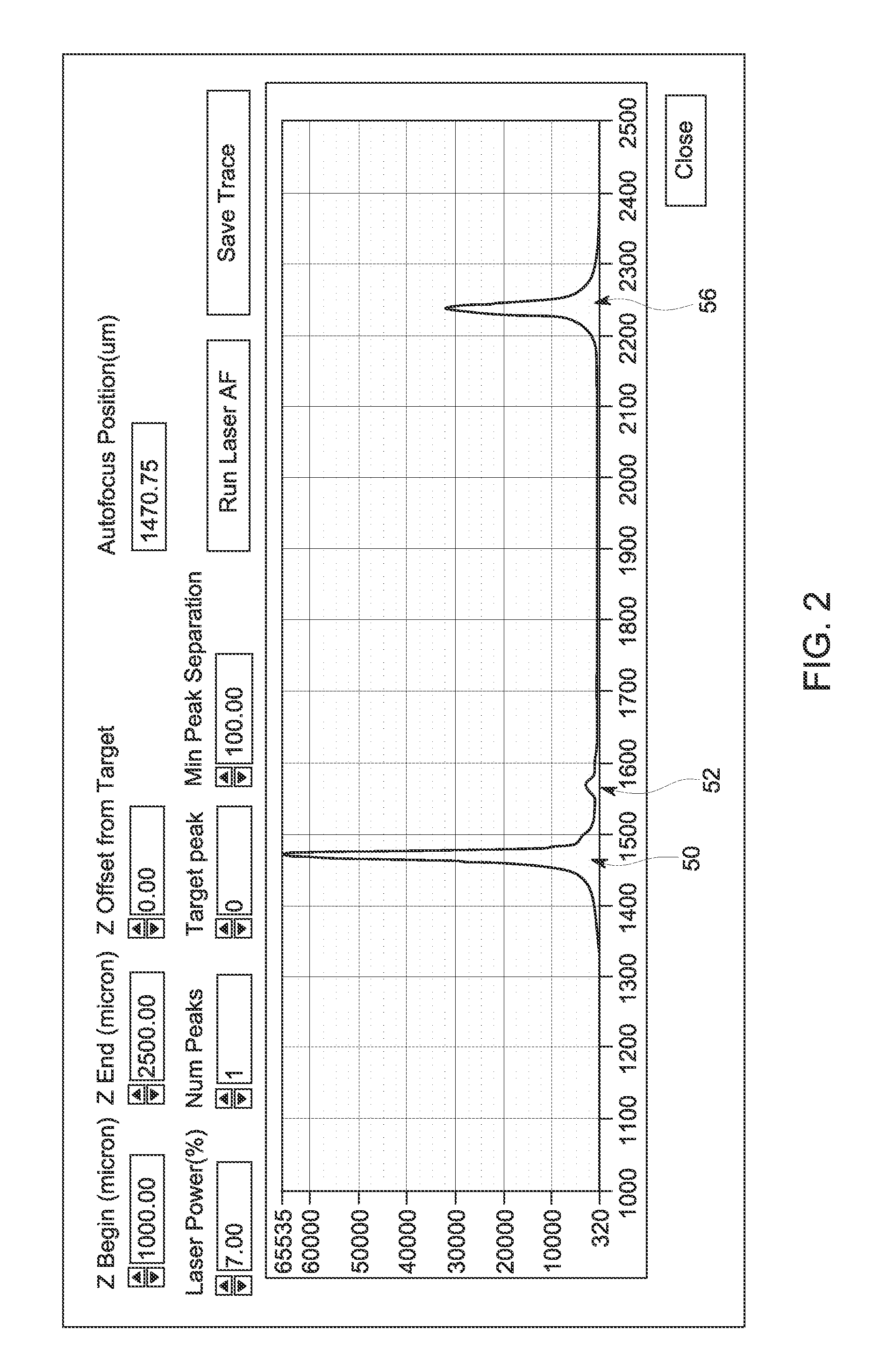 Determination of deflection of a microscope slide