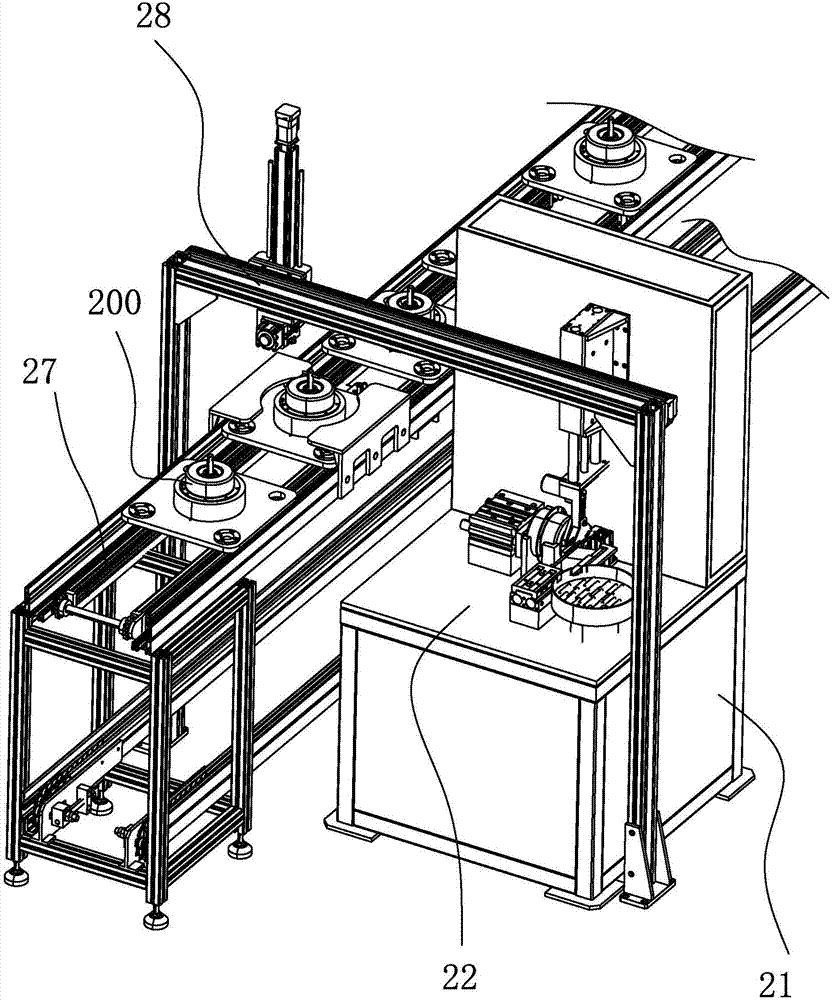 Motor pin pressing-in equipment