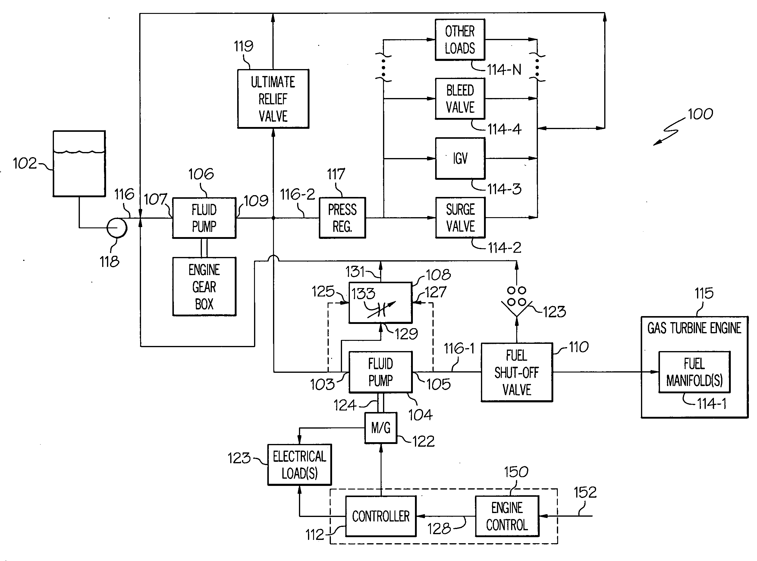 Electric power generating turbine engine fuel supply system