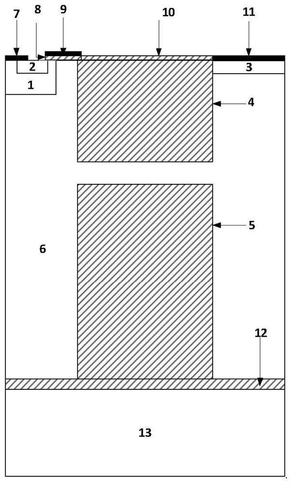 Trench LDMOS transistor with convex extended buried oxide region