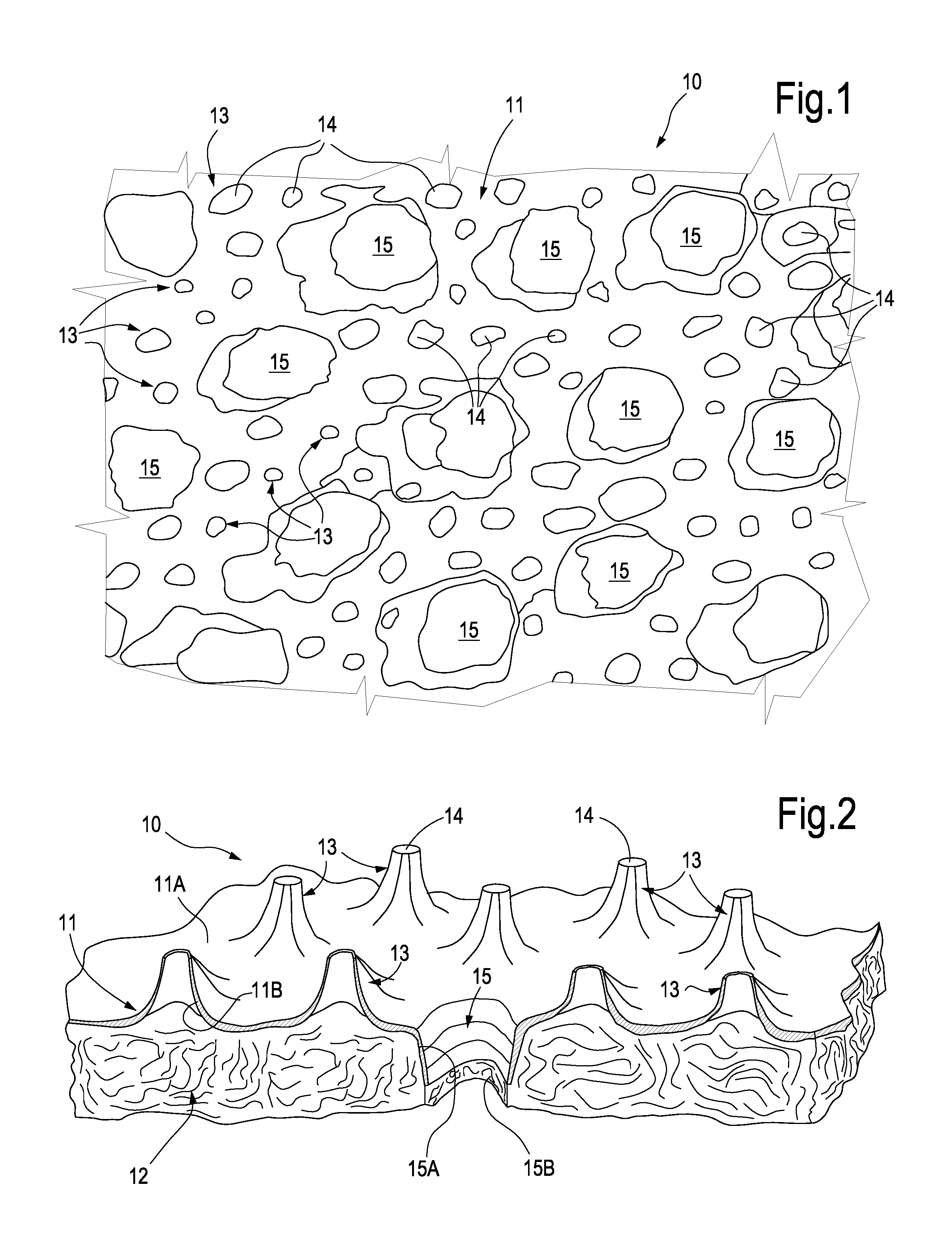 Perforated laminated product and method for producing this product