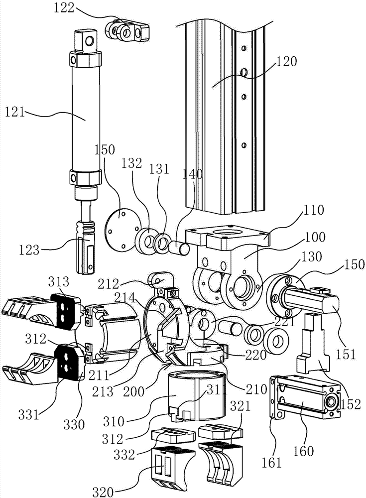 Swinging type rotation gas claw device