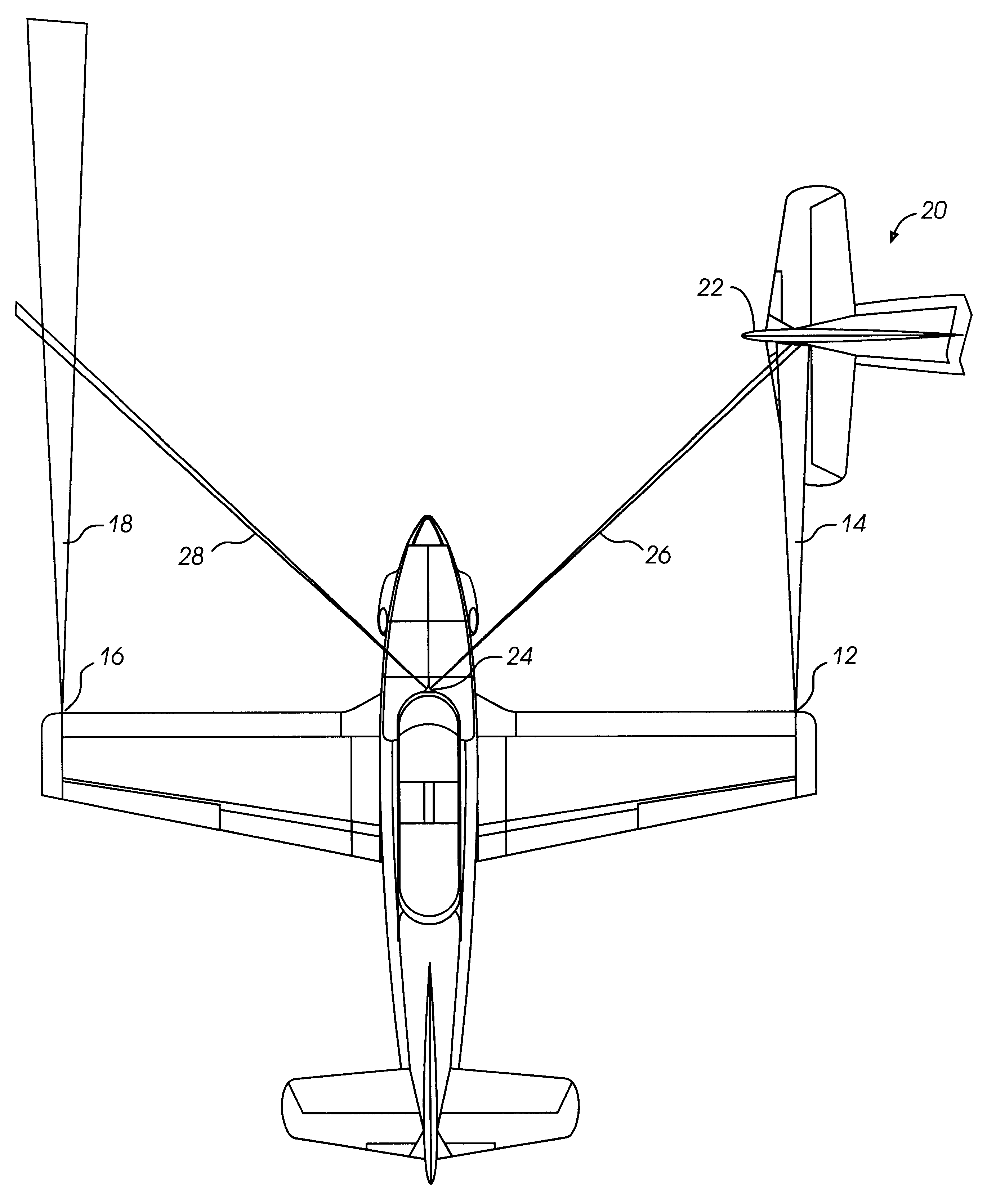 System and method of preventing aircraft wing damage