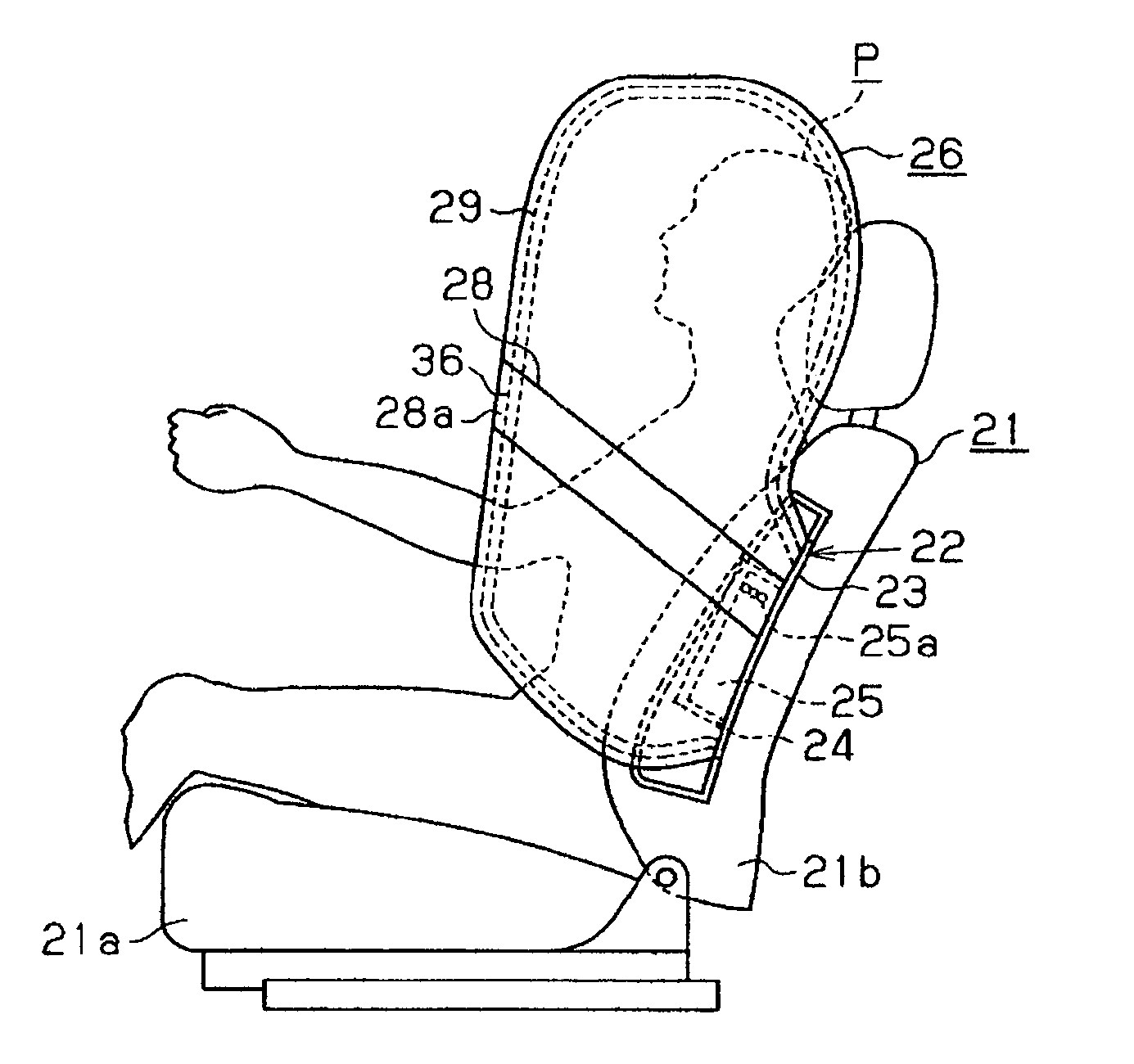 Side air bag with directional expansion belt