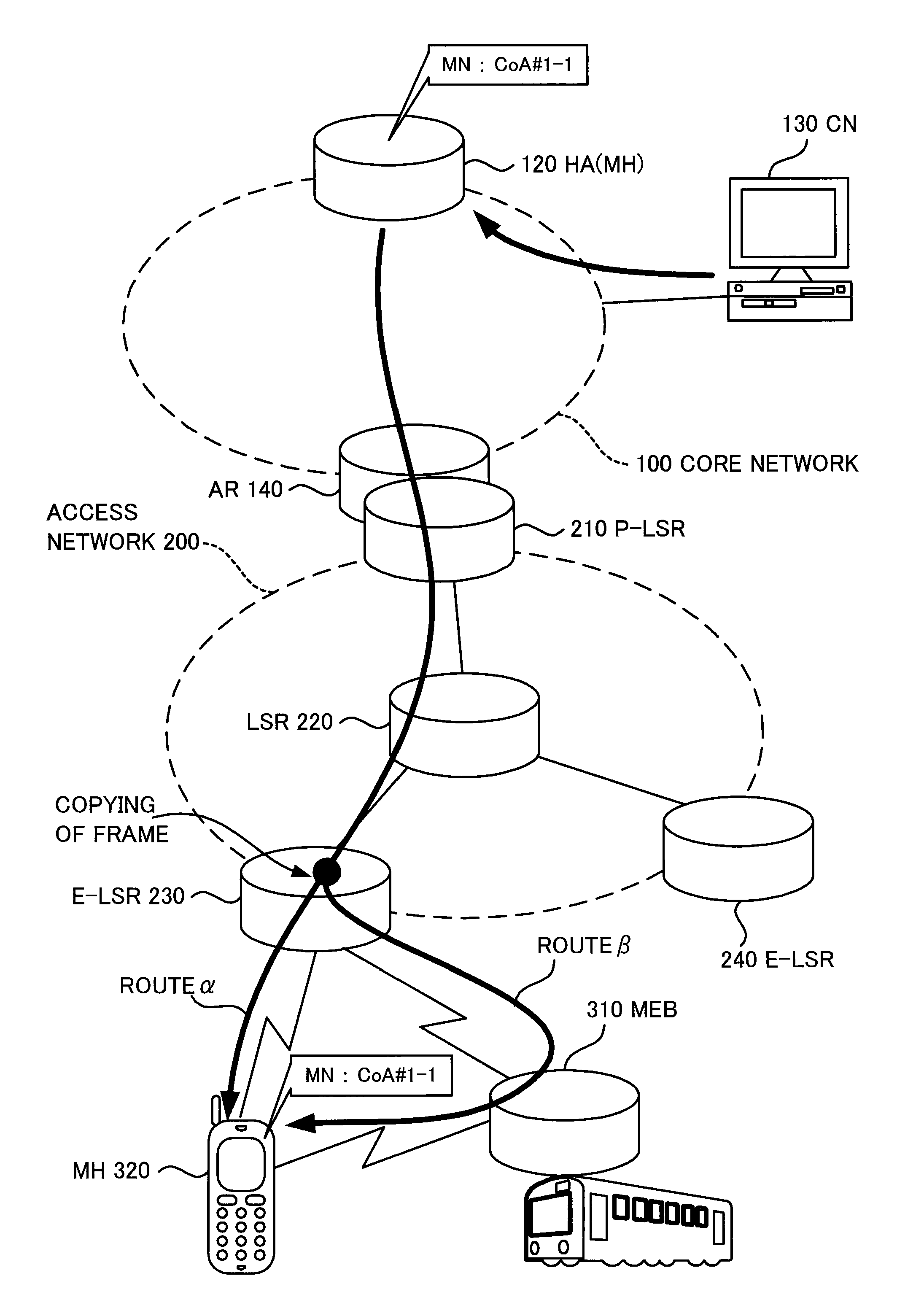 Mobile communication control method, data communication device, mobile base station, and mobile terminal