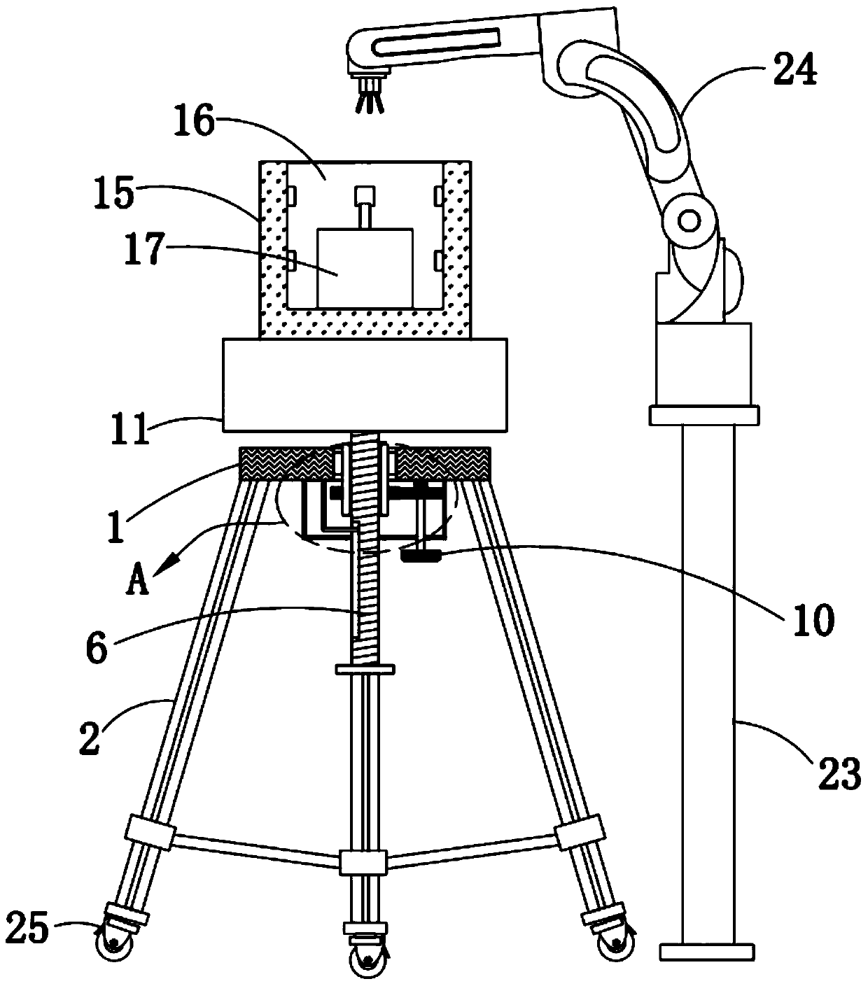 Testing device for positioning accuracy of articulated robot