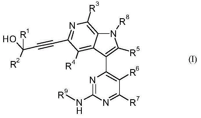 3-(2-aminopyrimidin-4-yl)-5-(3-hydroxypropynyl)-1h-pyrrolo[2,3-c]pyridine derivatives as nik inhibitors for the treatment of cancer