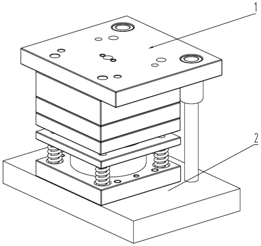 Solid rocket engine jet pipe blanking cap blanking die