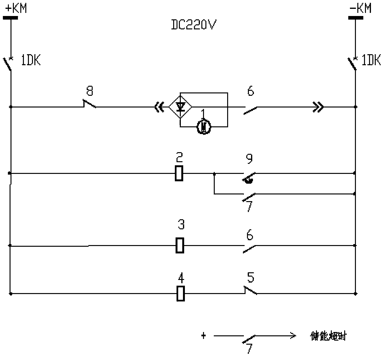 Vacuum circuit breaker energy storage motor protection circuit