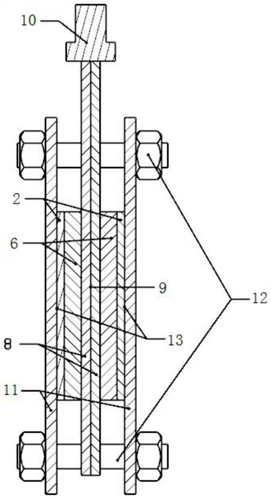 A structural thermal assessment test device with preload adjustment