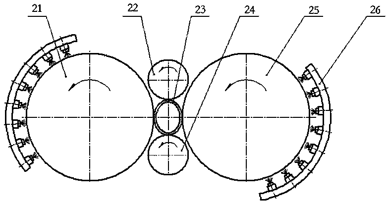 Titanium alloy hot-rolled seamless pipe production system and production process thereof