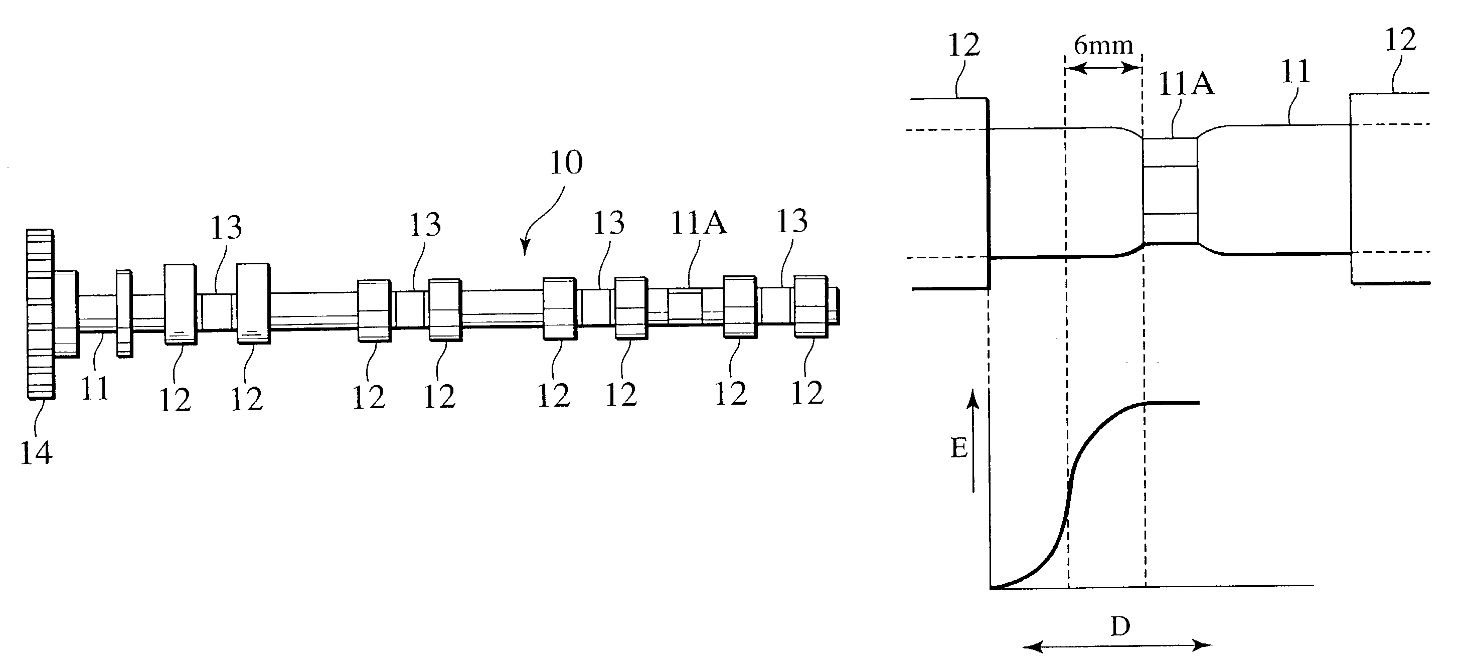 Assembled camshaft for engine and production method thereof