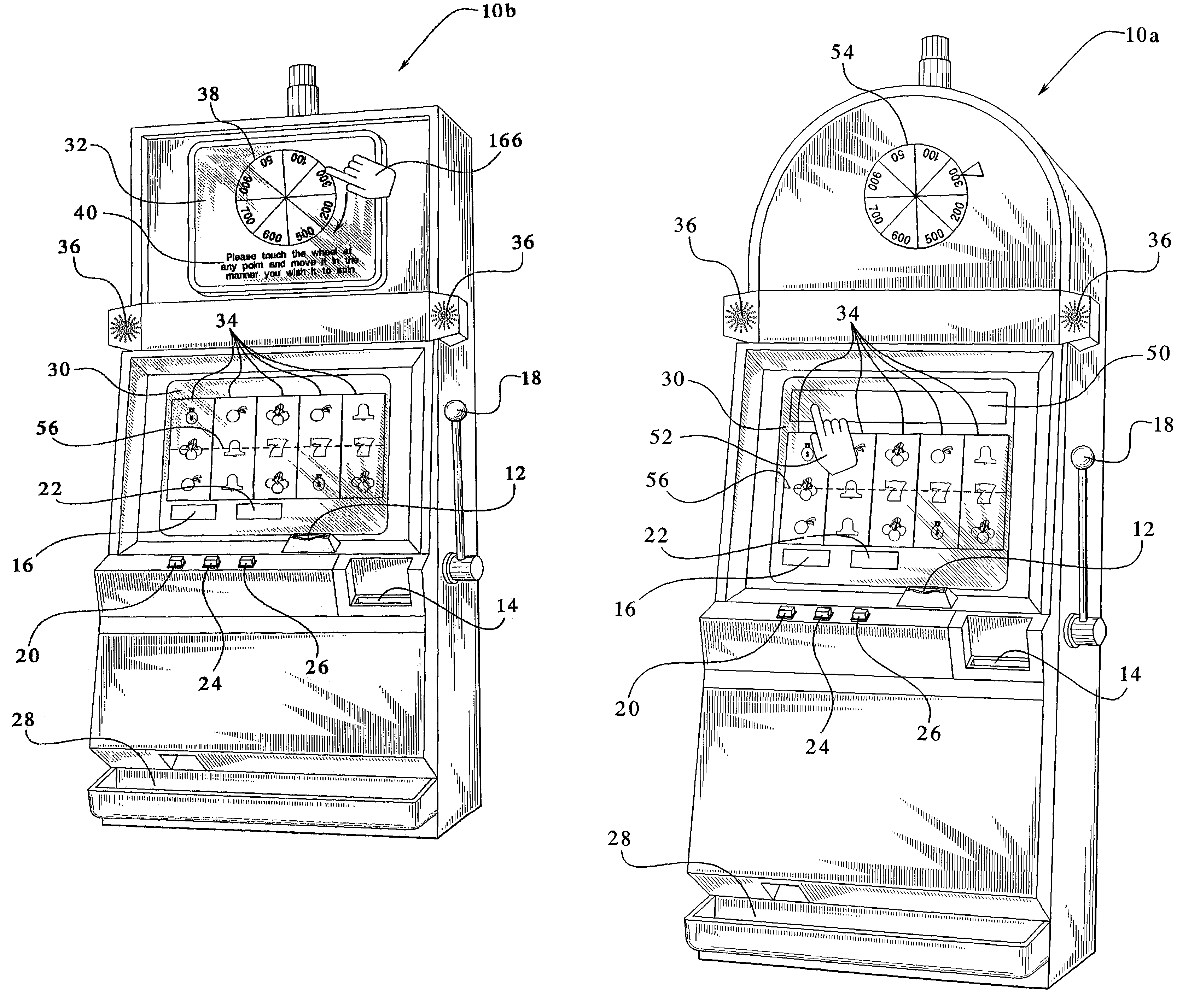 Wagering gaming device having simulated control of movement of game functional elements