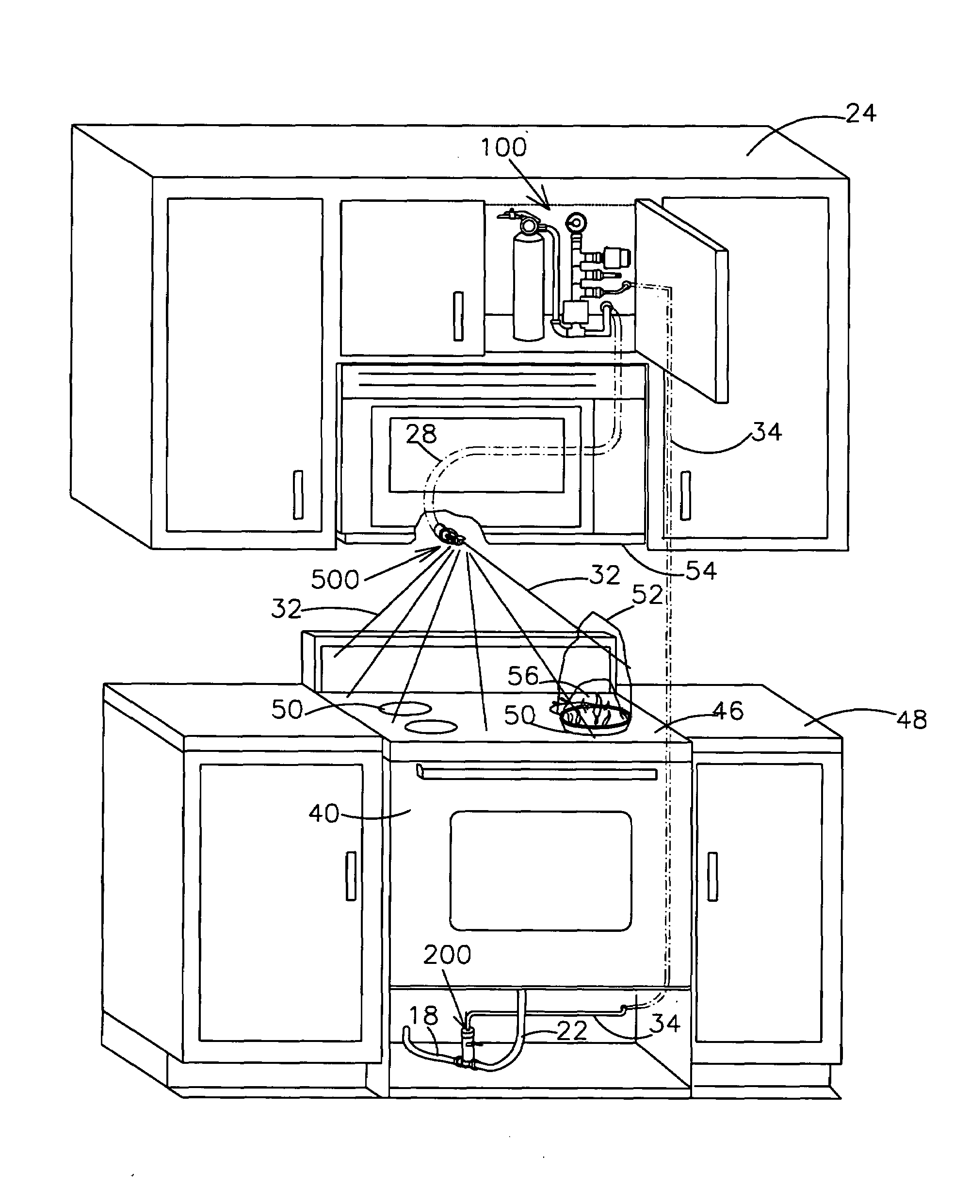 Cookstove fire extinguishing system