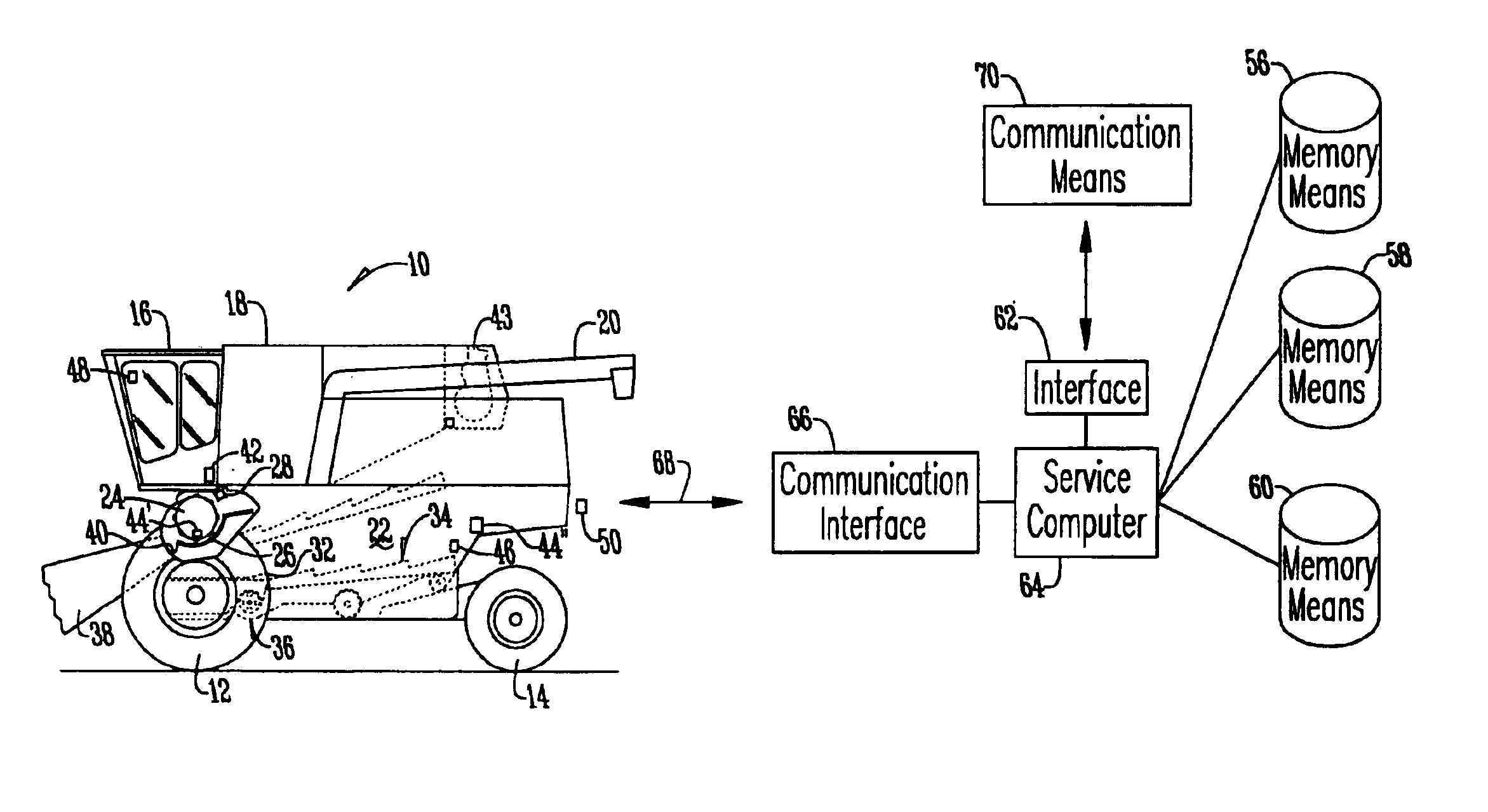 Method of monitoring equipment of an agricultural machine