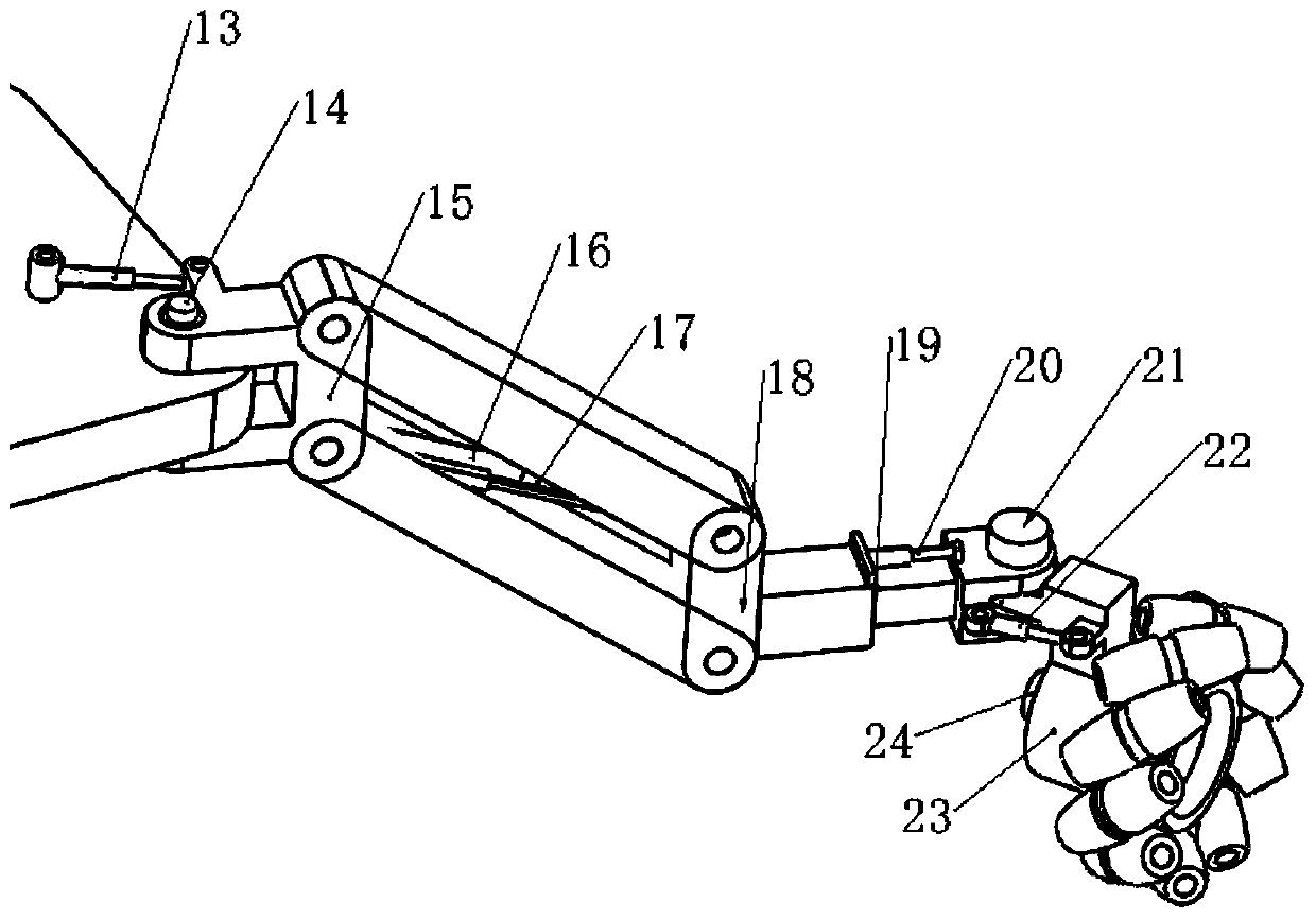 Asymmetric wheel leg type all-directional moving chassis