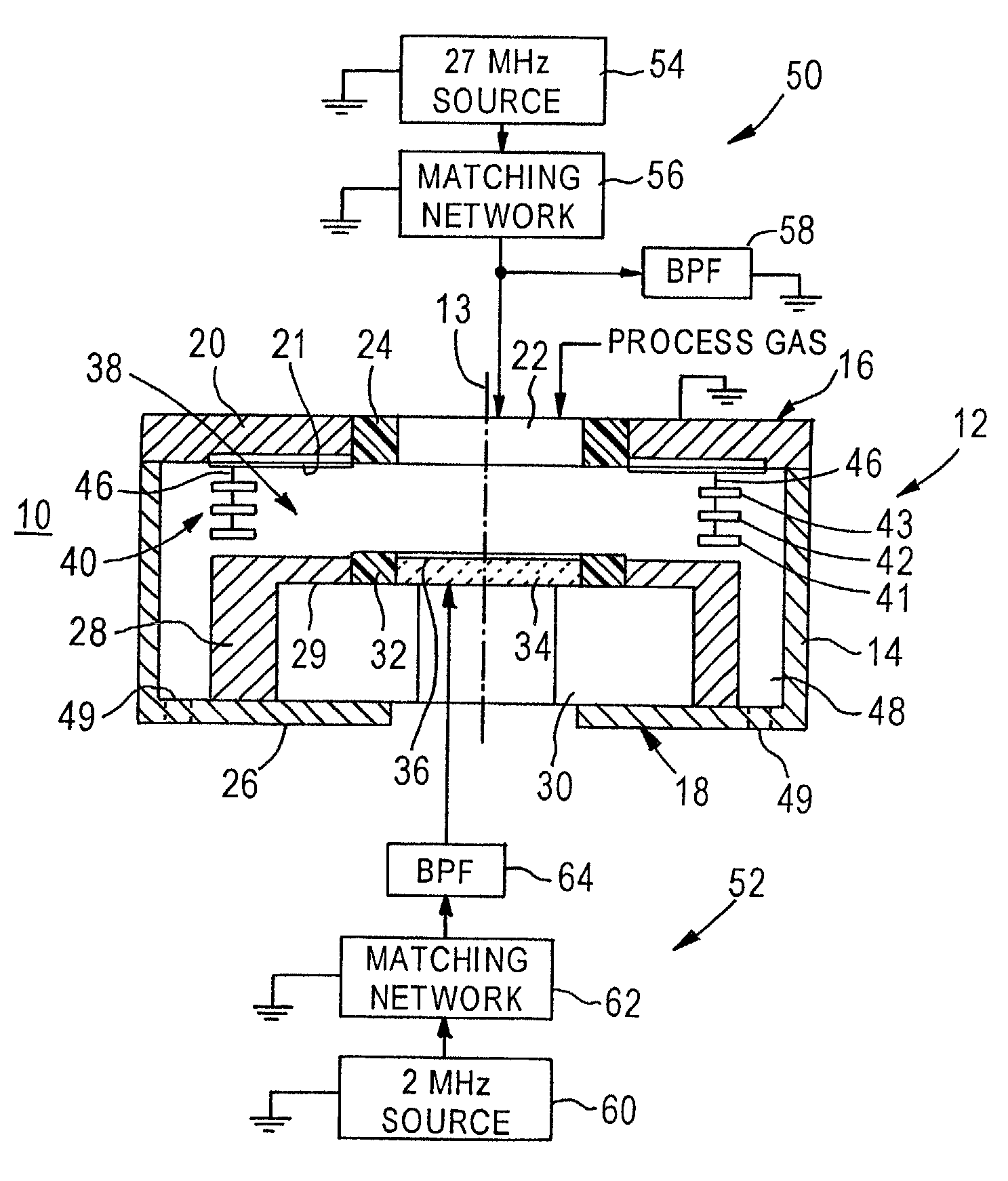 Plasma processor in plasma confinement region within a vacuum chamber