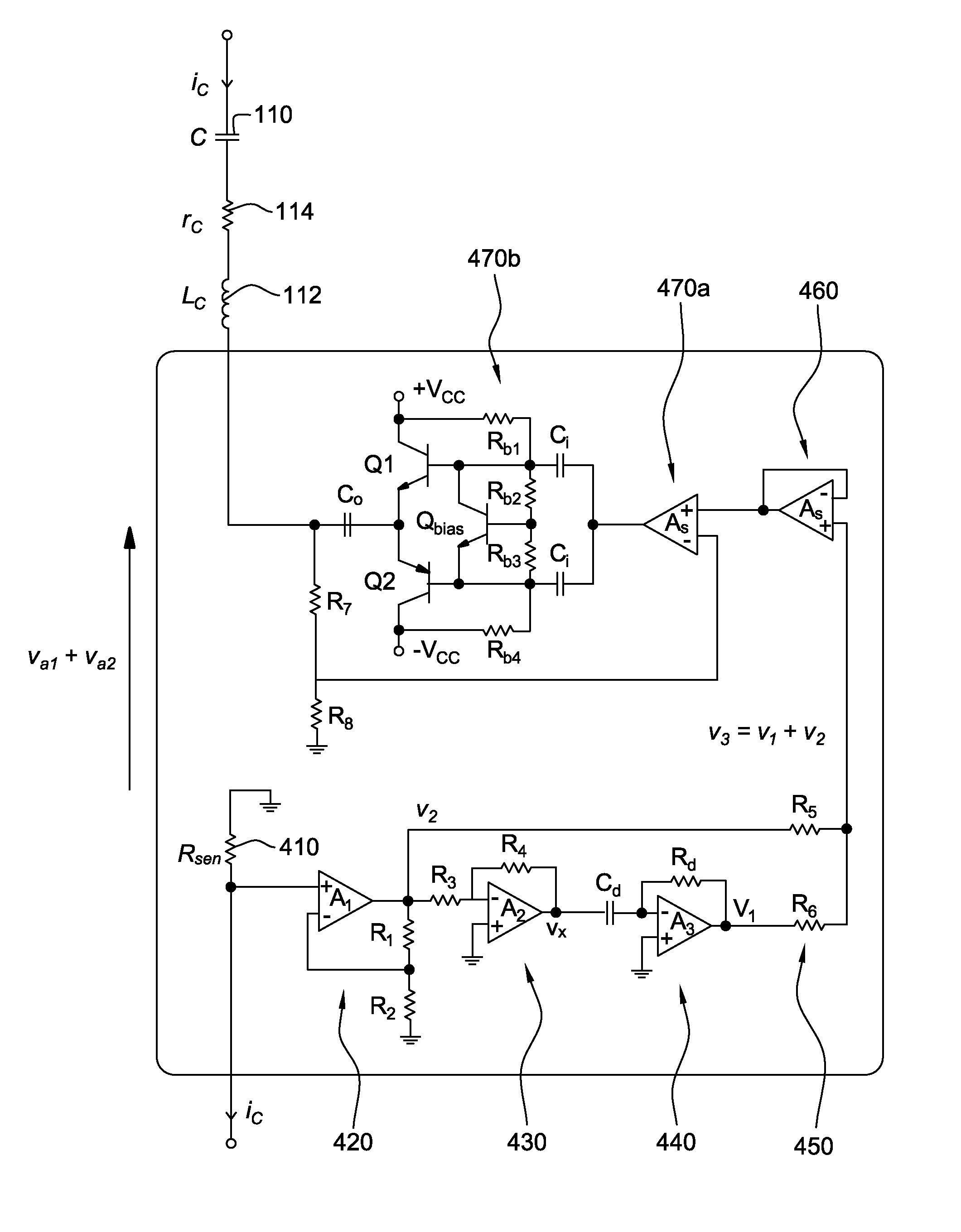 Method and apparatus to provide active cancellation of the effects of the parasitic elements in capacitors