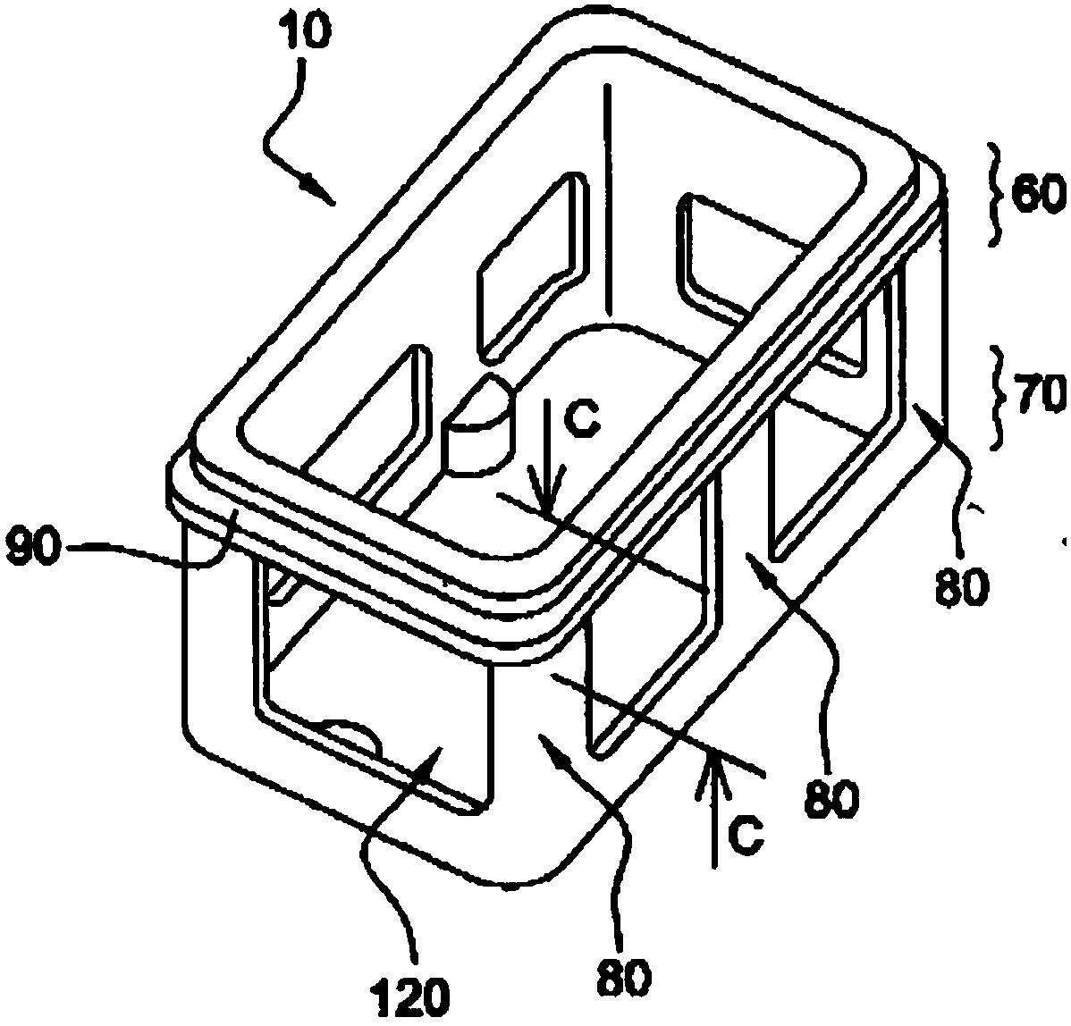 Optical casing having a reduced weight for a motor vehicle, optical module, and vehicle body part