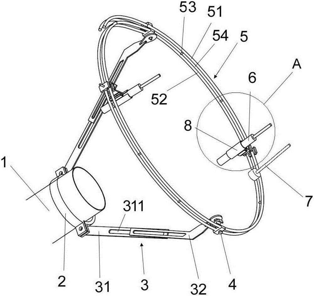 Noise testing device and testing method for automobile exhaust tail pipe