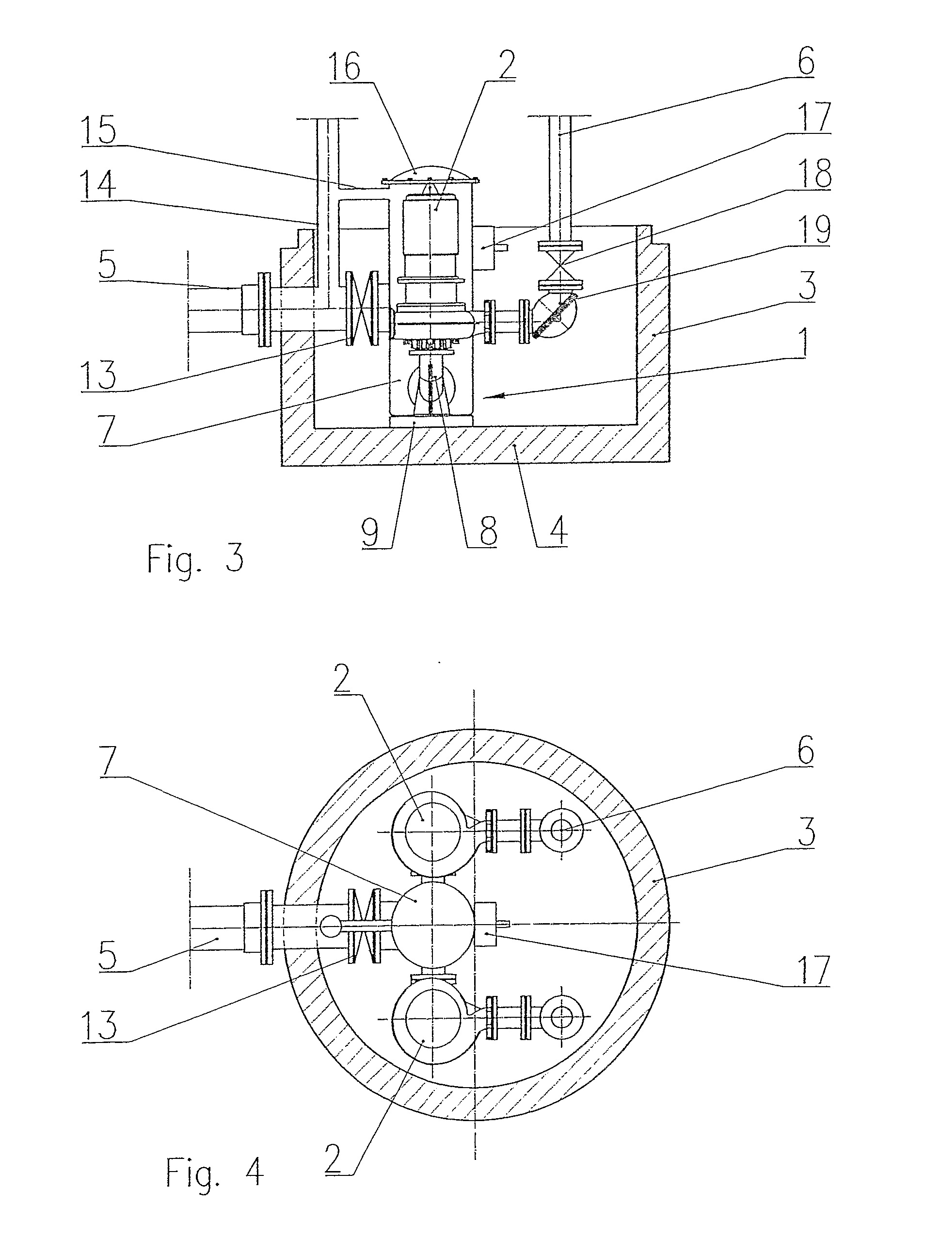 Waste water pumping device