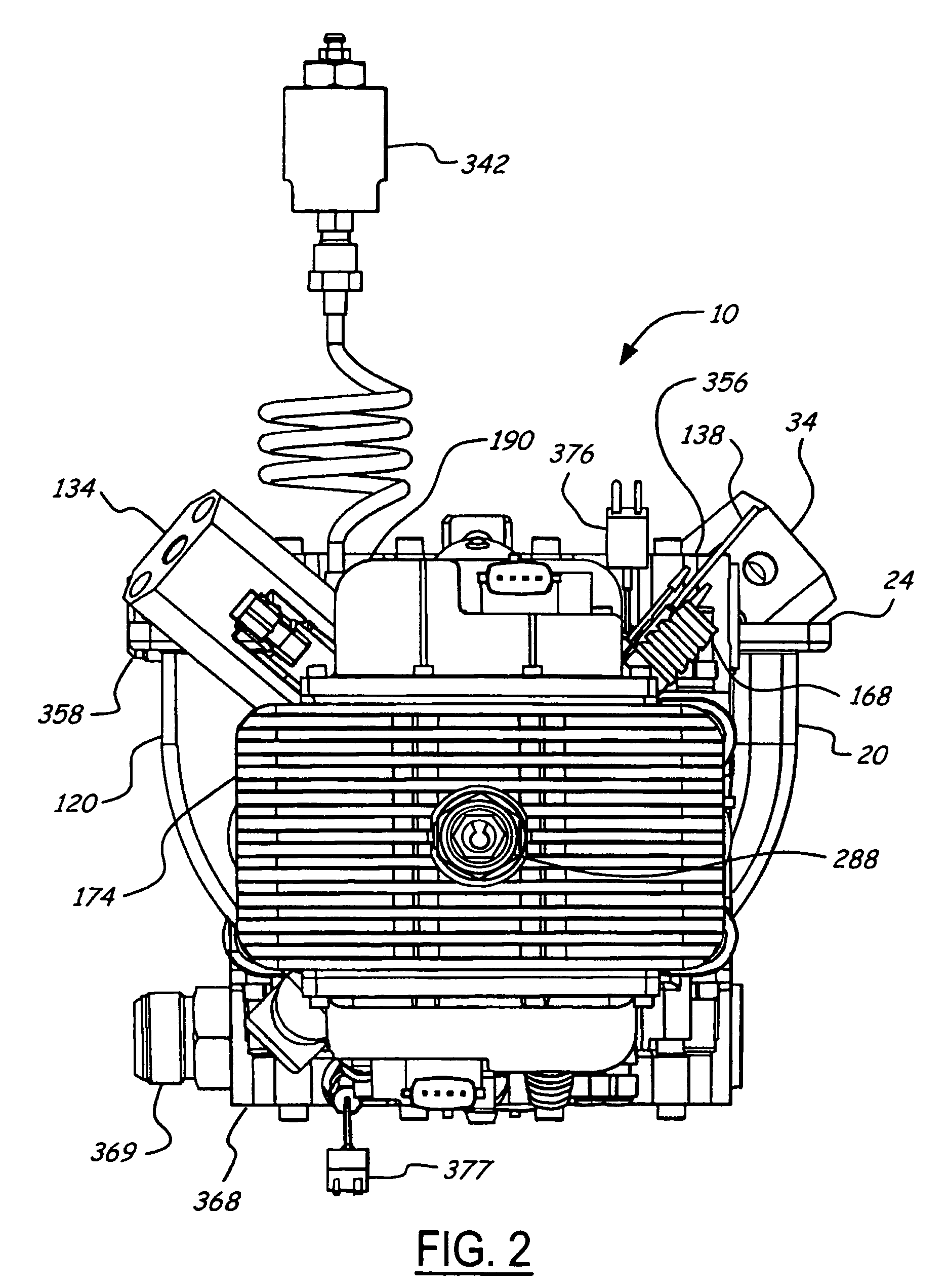 Hydraulic synchronizing coupler for a free piston engine