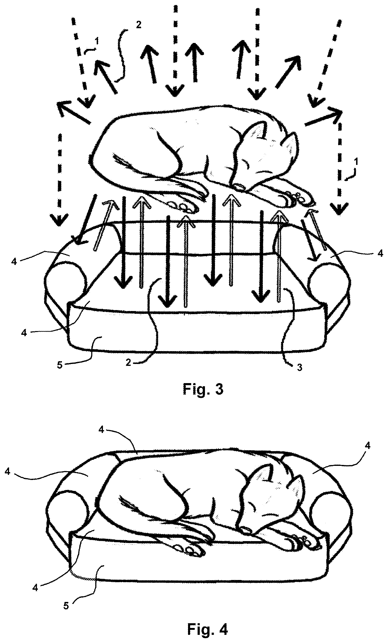 Method and apparatus that use the spectral reflectance characteristics of a reflector matrix, or other spectral filters, to limit available broad spectrum electromagnetic energy, reflected toward a patient target, to specific infrared bandwidths, to increase the effectiveness, comfort and/or duration of thermotherapy