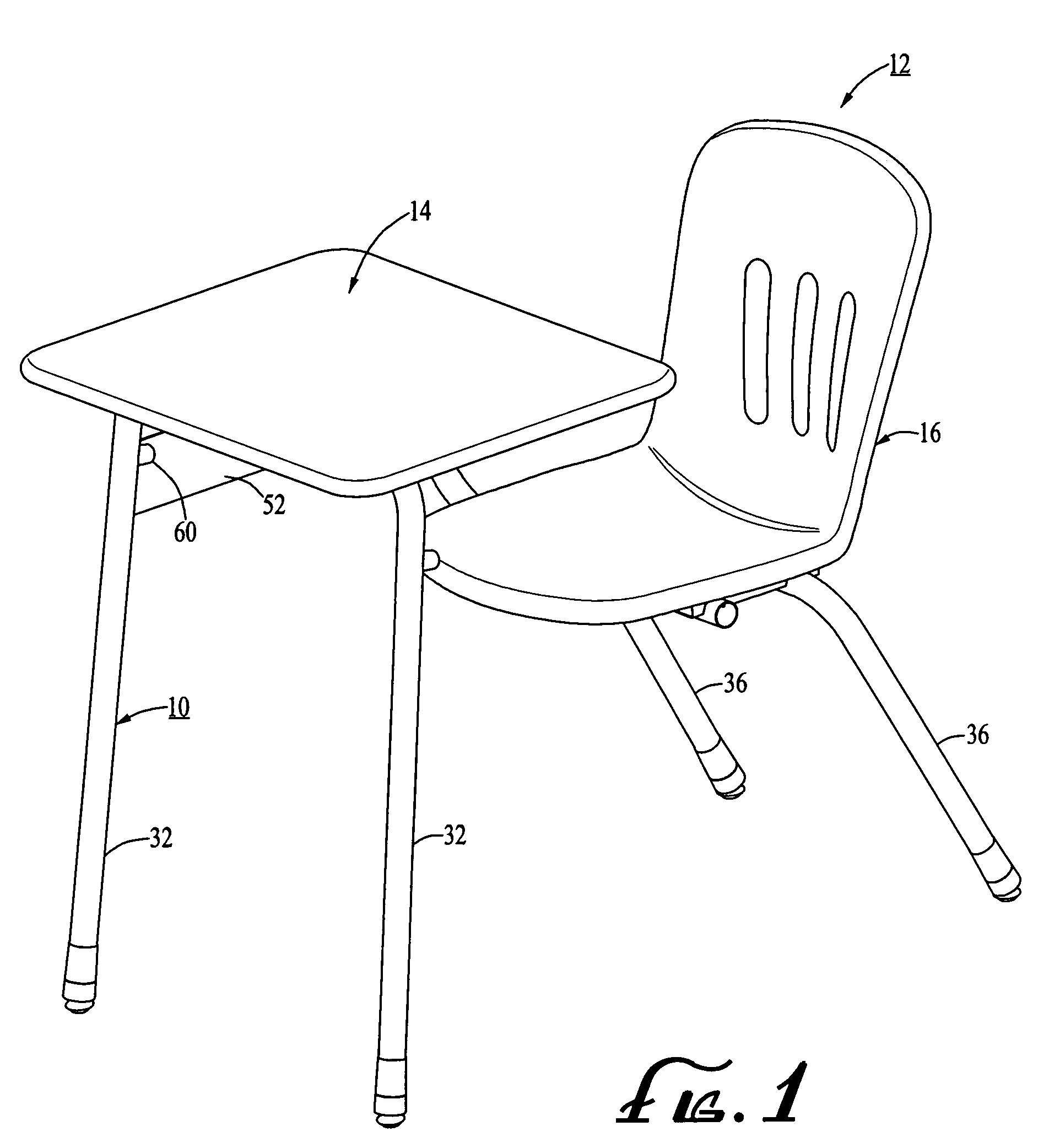 Stackable chair-desk frame