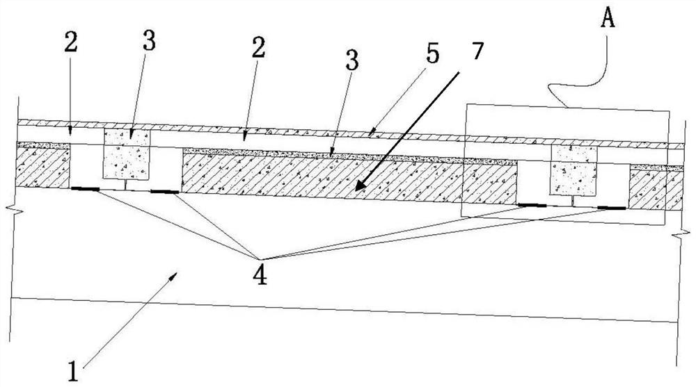 Prefabricated floor slab small-slope roof structure, construction method and prefabricated floor slab